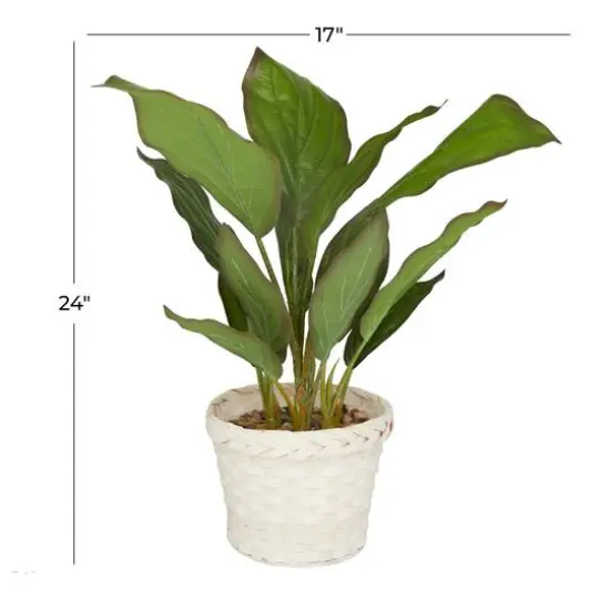 2ft. Coastal Style Artificial Foliage in White Bamboo Pot {7}