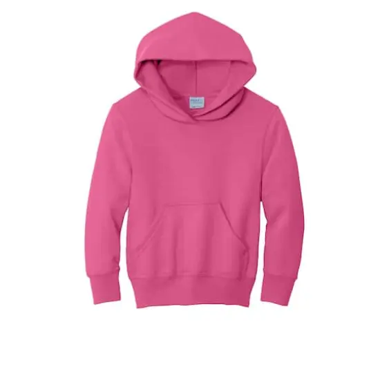 Port & Company&reg; Colors Youth Core Fleece Pullover Hooded Sweatshirt Sangria {1}