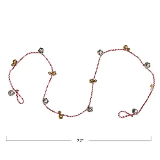 Hello Honey&reg; 6ft. Red White Cord with Metal Bells Garland {4}