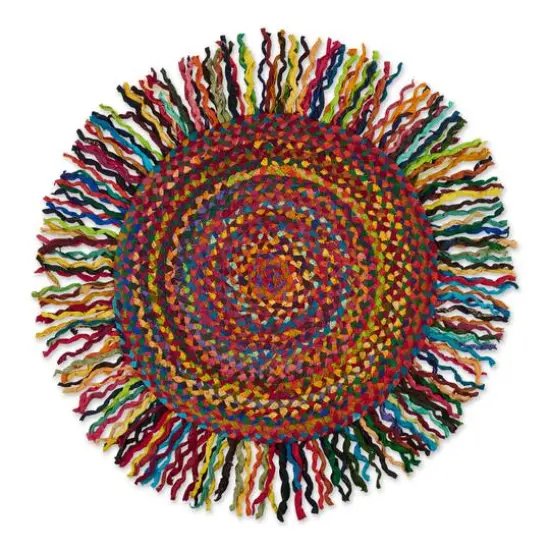 DII&reg; Round Rag Rug, 3ft. Multicolor {2}