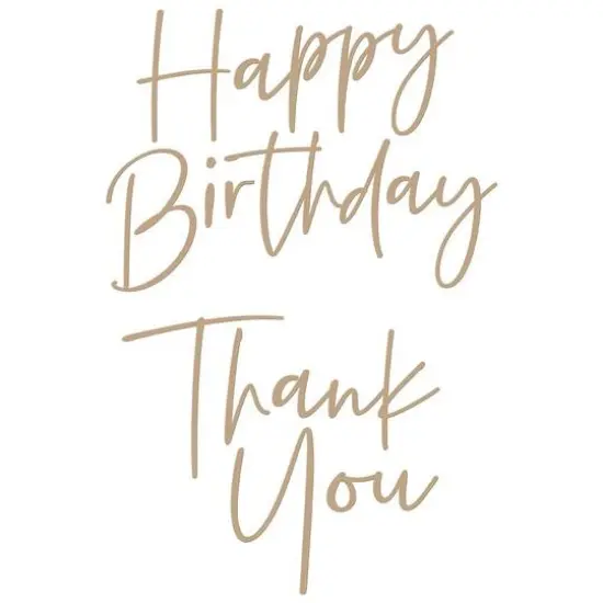 Spellbinders&reg; Stylish Script Thank You & Happy Birthday Glimmer Hot Foil Plate Set {3}