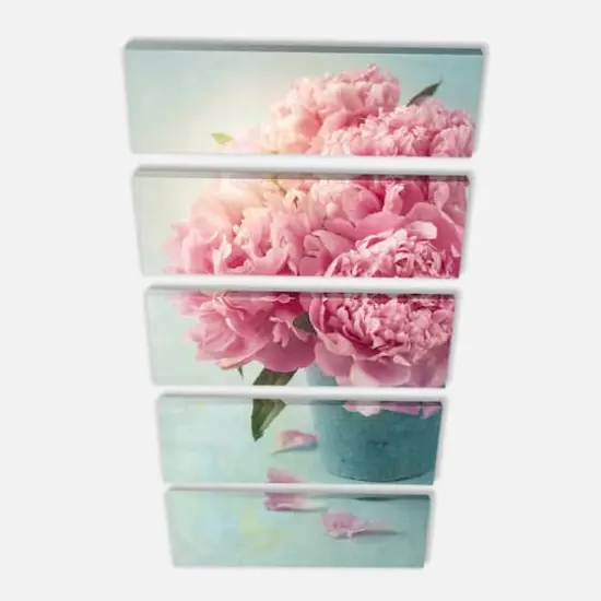 Designart - Pink Peony Flowers in Vase - Large Floral Wall Art Canvas {3}
