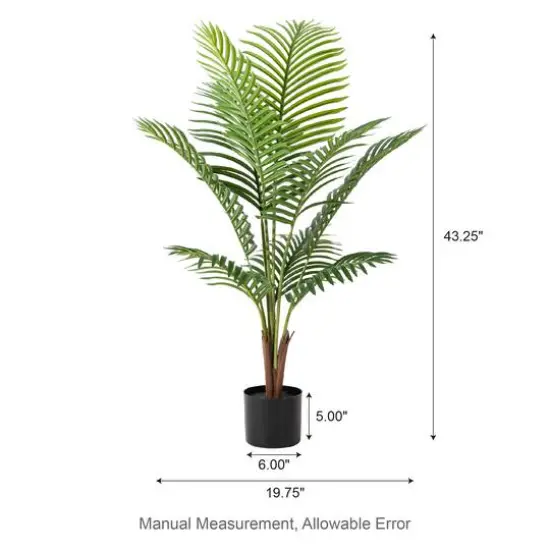 Glitzhome&reg; 3.5ft. Potted Faux Areca Palm Tree {9}