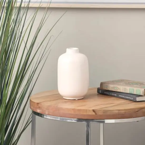 8" Cream Ceramic Minimalistic Vase {8}