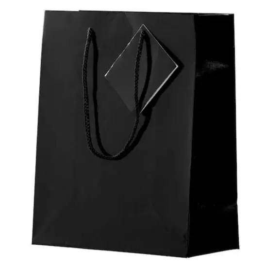 JAM Paper Medium Glossy Gift Bags, 3ct. Black {5}