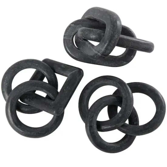 Interlocking Modern Chain Link Marble Sculpture Set {5}