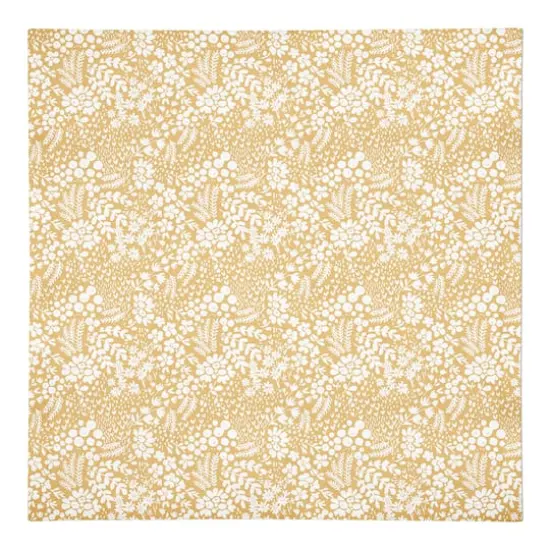 Dainty Floral Cotton Twill Napkin Yellow {1}