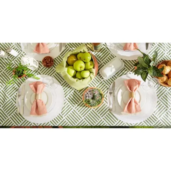 Artichoke Grid Vinyl Tablecloth 70" Round {6}