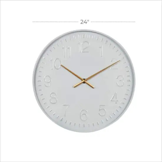 White Contemporary Cottage Metal Wall Clock {8}