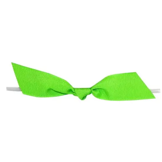 JAM Paper 7/8" Grosgrain Twist Tie Flair Bows, 100ct. Apple Green {1}