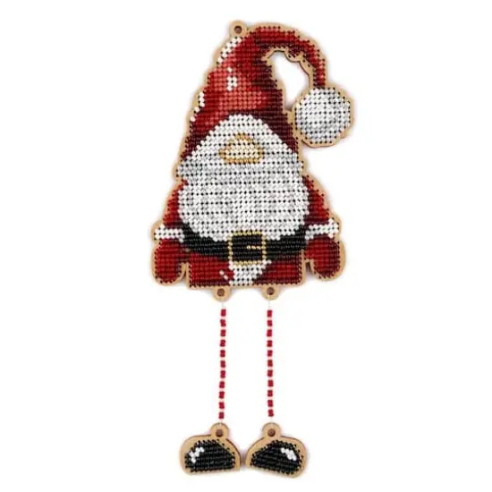 Wonderland Crafts Gnome Santa Bead Embroidery on Wood Kit {1}