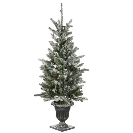 4ft. Pre-Lit Snowy Morgan Spruce Entrance Artificial Christmas Tree, Clear Lights {7}