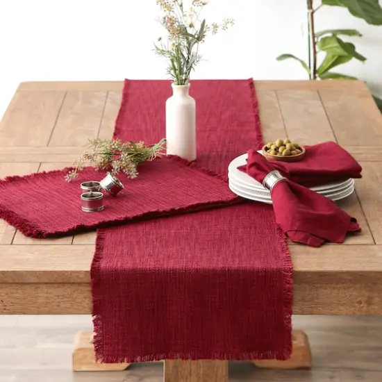 DII&reg; Oversized Linen Dinner Napkins, 4ct. Cranberry {5}