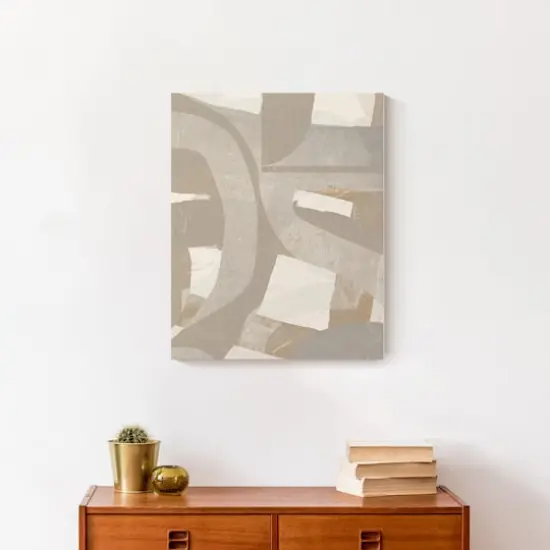 Abstract Layered Shapes Canvas Wall Art {5}