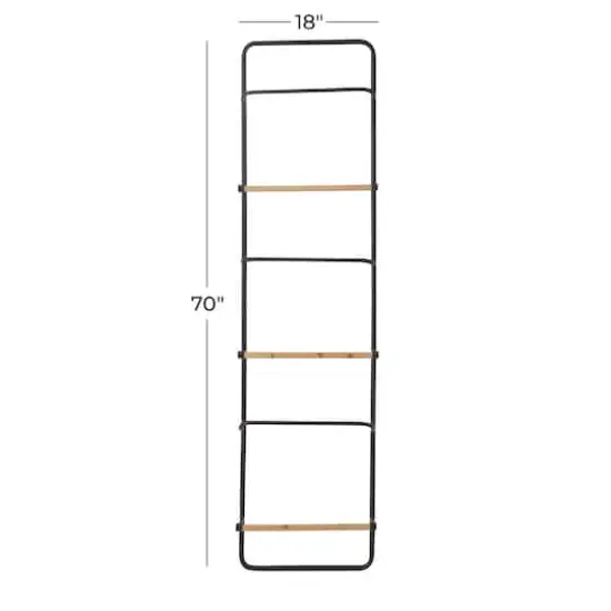 Black Metal Wall Mounted 6 Rack Magazine Holder {6}