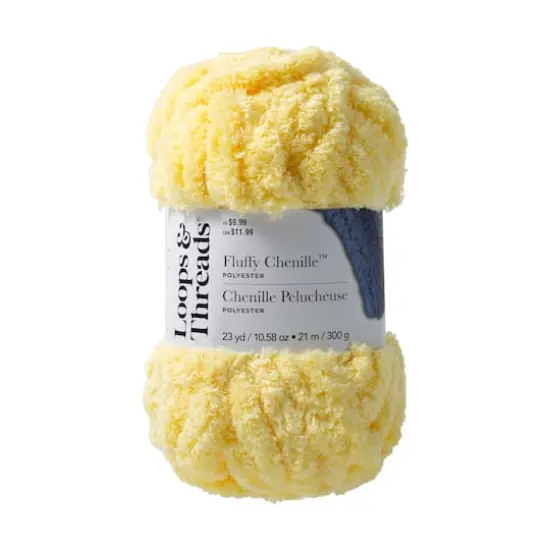 Fluffy Chenille&trade; Yarn by Loops & Threads&reg; Lemon {1}