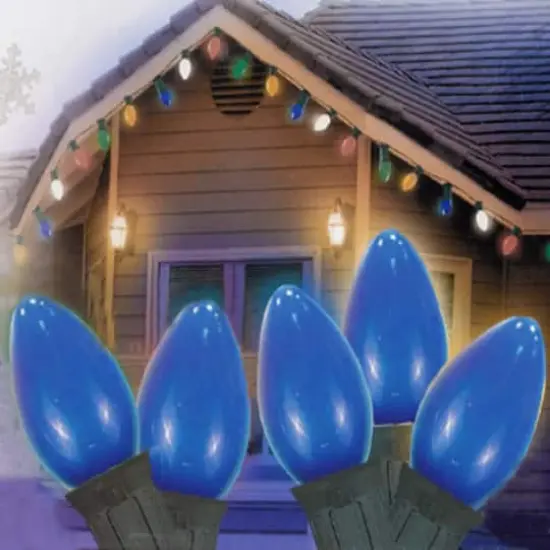 25ct. Opaque C7 Christmas Light Set Blue {4}
