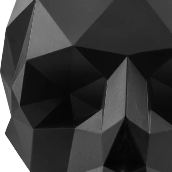6" Black Origami Skull Tabletop Figurine {4}