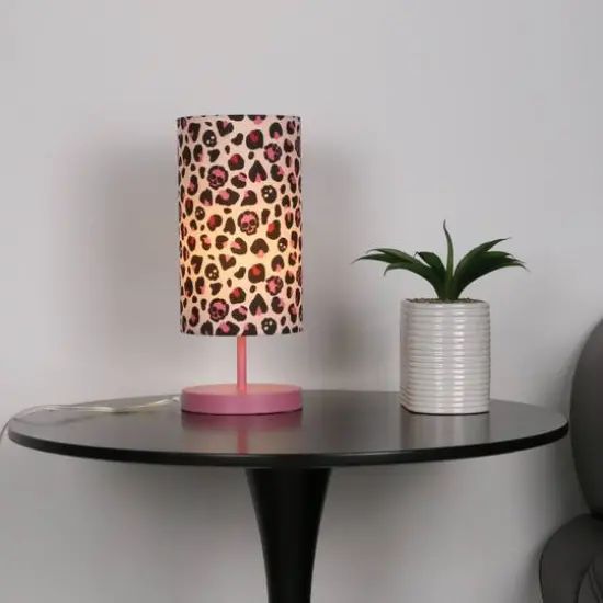 15" Pink Skull Leopard Print Table Lamp by Ashland&reg; {3}