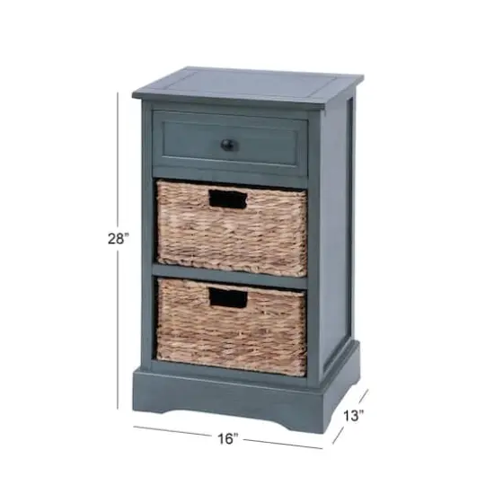 28" Blue Traditional Wooden Storage Unit {5}