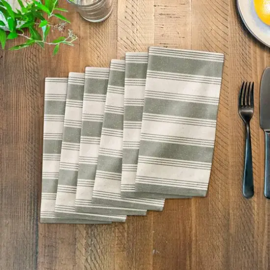 Stripe Cotton Twill Napkin Green {4}