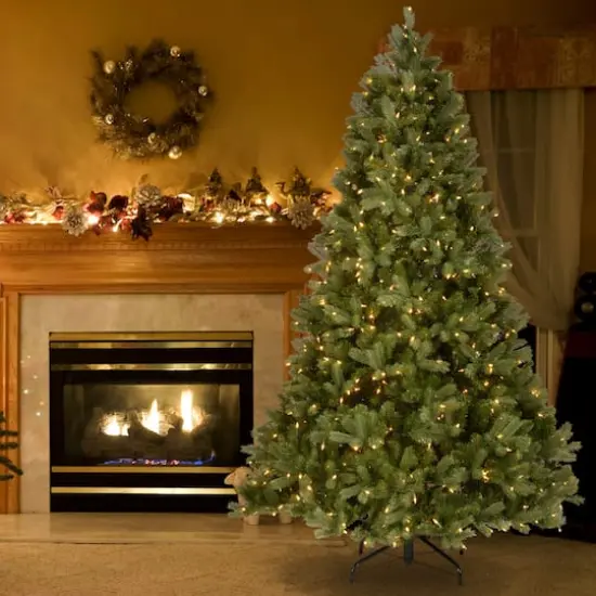 7 Ft. Pre-Lit Feel Real&reg; Downswept Douglas Fir Full Artificial Christmas Tree, Clear Lights {3}