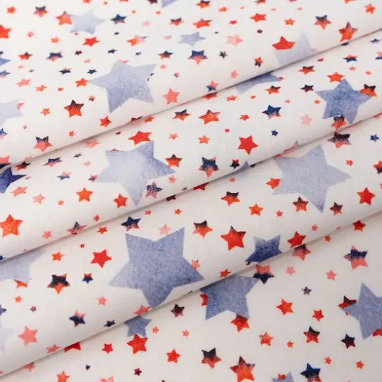 SINGER Red, White & Blue Layered Stars Cotton Fabric {3}