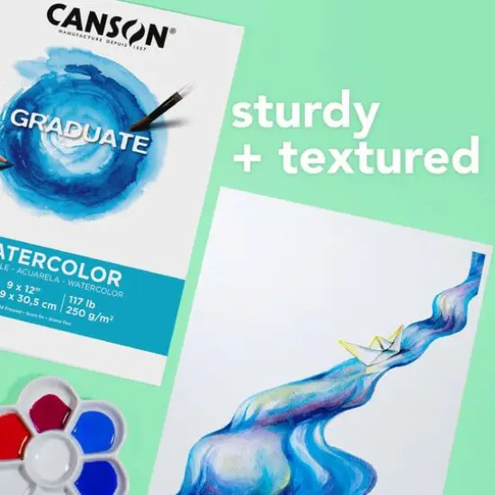 Canson&reg; Graduate Foldover Watercolor Pad, 9" x 12" {6}