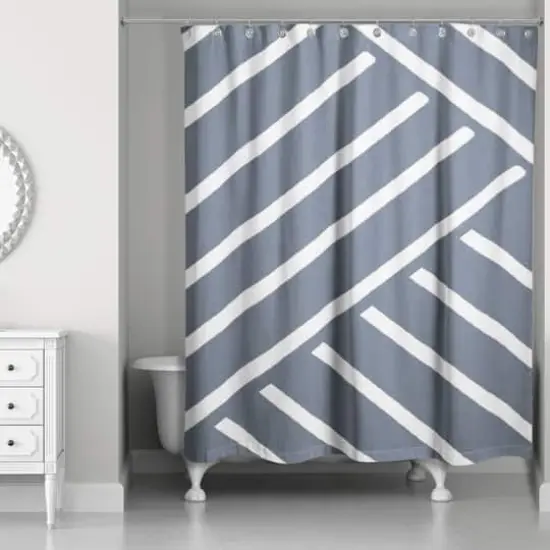 Herringbone Shower Curtain Slate {1}
