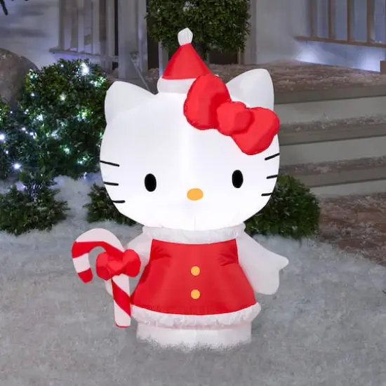 3.5ft. Airblown&reg; Inflatable Christmas Hello Kitty&reg; in Holiday Dress {3}