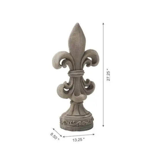 Glitzhome&reg; 27" Standing Fleur-de-Lis Garden Statue Concrete {9}