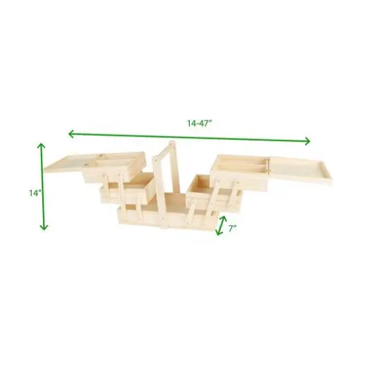 Mind Reader Brown Portable Wooden Sewing Storage Box Organizer {4}