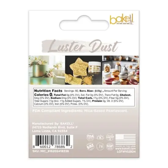 Bakell&reg; Edible Luster Dust Intense Pearl {6}