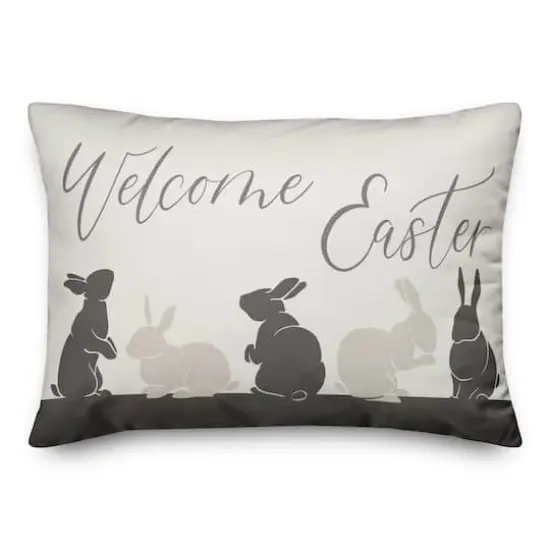 Welcome Easter Bunny Pillow 4 14" x 20" Throw Pillow {3}