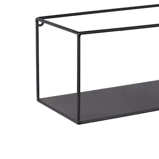 Black Metal Modern Wall Shelf, Set of 2 24", 23" {4}