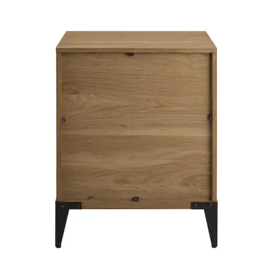 Walker Edison 20" English Oak 2-Drawer Urban Side Table {5}