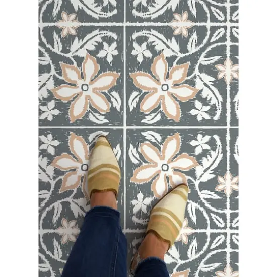 FloorPops Lillium Peel & Stick Floor Tiles, 10ct. Blue {5}