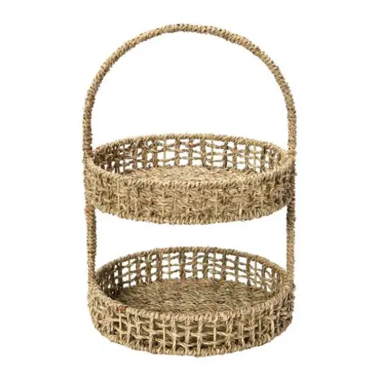 Household Essentials 15" Seagrass 2-Tier Tray {1}