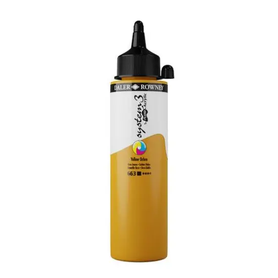 Daler-Rowney&reg; System 3 Fluid Acrylic, 250mL 663 Yellow Ochre {1}