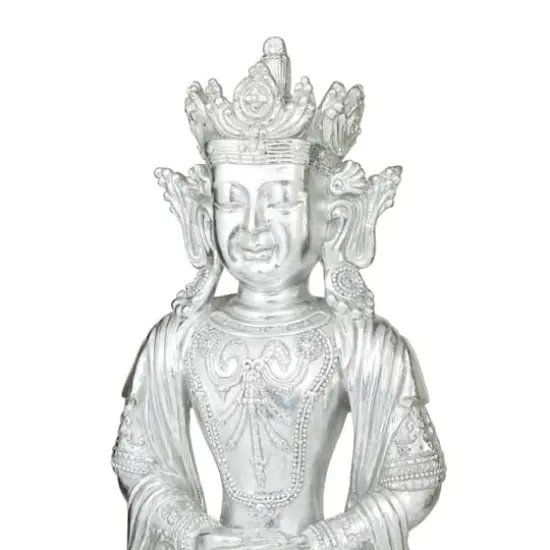 Silver Resin Bohemian BuddhaSculpture, Set of21" x 14" x 10" {4}