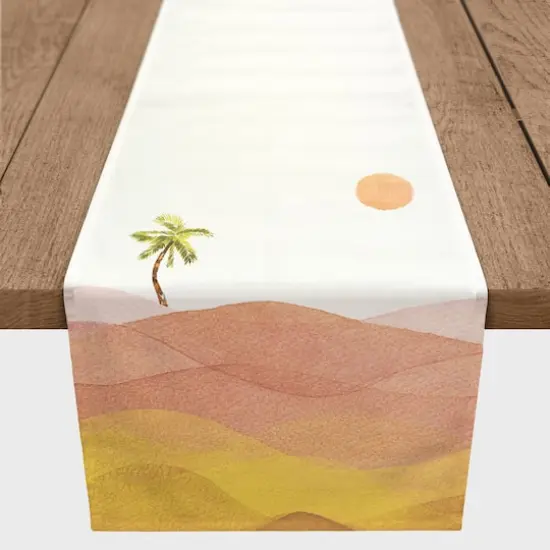 Watercolor Desert 16" x 90" Cotton Twill Runner {1}