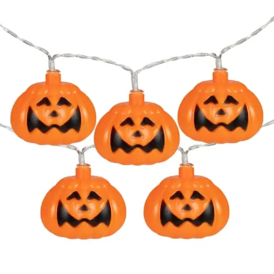 10ct. Jack-O-Lantern LED Warm White String Lights {1}