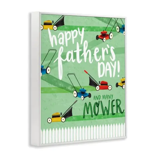 Stupell Industries Happy Father's Day Lawn Mowers Framed Giclee Art White {4}