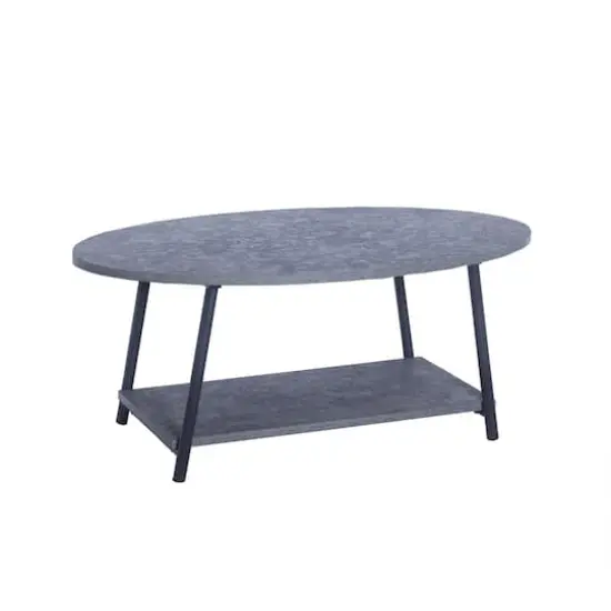 Household Essentials 39" Jamestown Oval Coffee Table Gray {1}