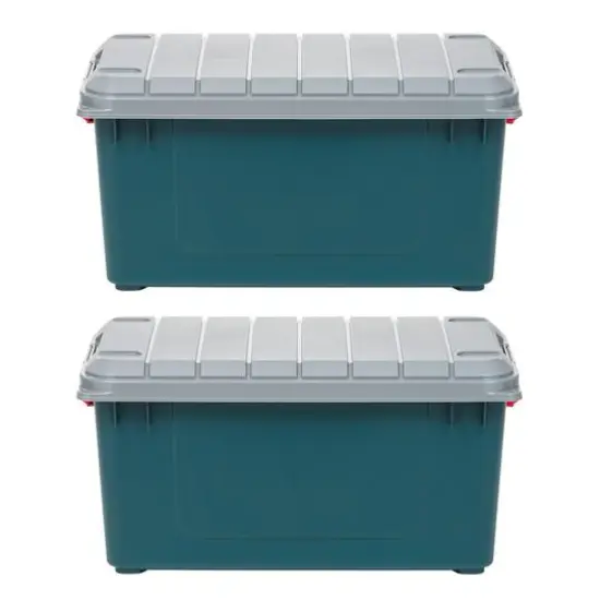 IRIS&reg; 82qt. Green Store-It-All Utility Totes with Buckle Lids, 2ct. {1}