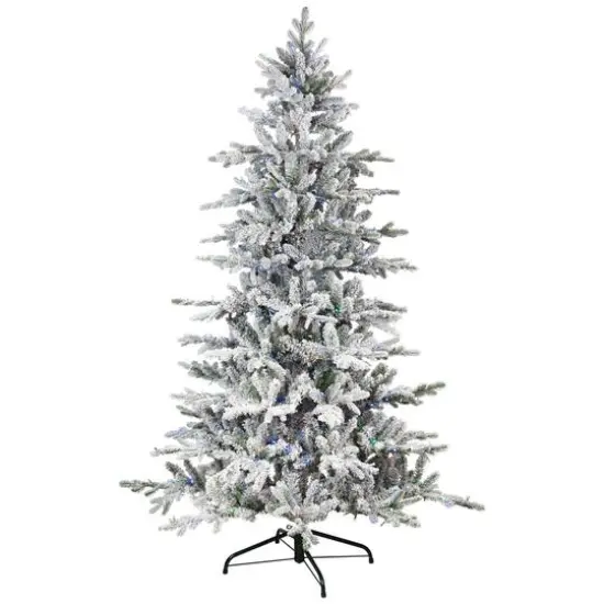 9ft. Pre-Lit Real Touch&trade; Elite Flocked Calgary Pine IPT Artificial Christmas Tree, Dual Color LED Lights {1}