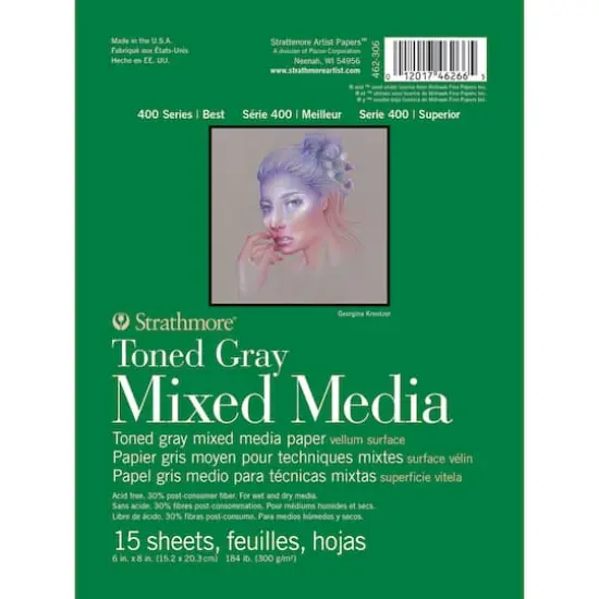 Strathmore&reg; 400 Series Recycled Toned Gray Mixed Media Paper Pad {1}