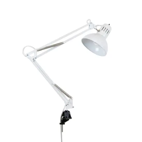 Studio Designs White Metal Swing Arm Clamp Lamp {4}