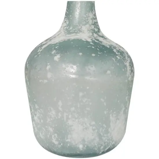 17" Frosted Spanish Bottle Recycled Glass Vase {8}