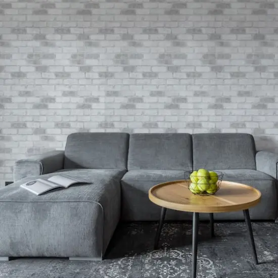 Simplify Gray Brick Adhesive Wallpaper {3}